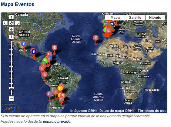 Mapa Eventos dia Internet 2011